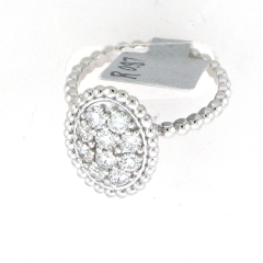 14K White Gold Oval Shaped Ring 0.87 Cts