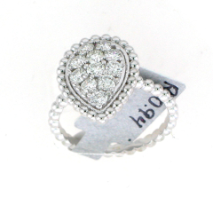14K White Gold Pear Shaped Ring 0.94 Cts