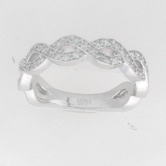 14k White Gold Diamond Engagement Band 0.76 Cts