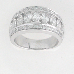 14k White Gold Marquise Diamond Ring 1.74 Cts