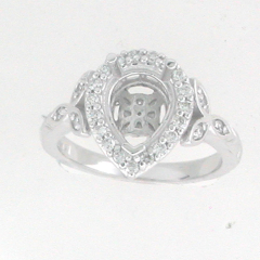 14k White Gold Semi Mount Diamond Ring 0.35 ctw
