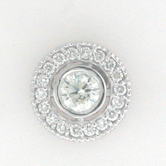 14k White Gold Diamond Pendent 0.78 Ctw