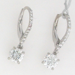 14k White Gold Liver Back Diamond Earrings 2.49 Ctw