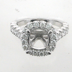 14k White Gold Semi Mount Diamond Ring 1.36 ctw 