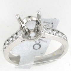 14k White Gold Semi Mount Channel Setting Engagement Diamond Ring 0.60 