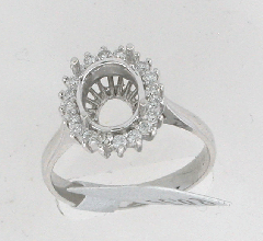 14k White Gold Semi Mount Diamond Solitare Ring 0.35 Ctw 