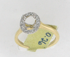 14k Two Tone Semi Mount Diamond Soliatre Engagement Ring 0.26 Ctw 