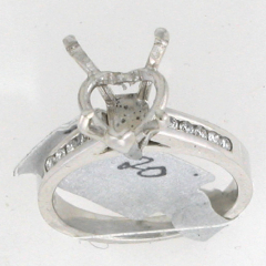14k White Gold Semi Mount Diamond Halo Channel Setting Engagement Halo Ring 0.20