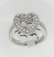 Platinum Semi Mount Diamond Ring 0.65 Ctw 