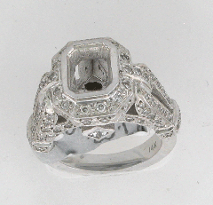 14k White Gold Semi Mount Spli Shank Diamond Ring 1.18 Ctw 