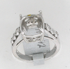 14k White Gold Semi Mount Diamond Ring 0.42 Ctw 