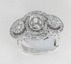 14k White Gold Semi Mount Diamond Ring 1.67 Ctw 