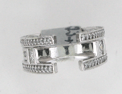 14k White Gold Semi Mount Round Cut Diamond Channel set with Two Princess Cut on the side Catherdral Ring 2.83 Ctw 