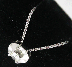 14k White Gold 16" Round Cut Center Diamond Stone Pendant with Chain 0.92 Ctw 