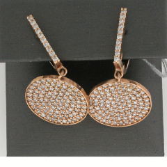14k Rose Gold Round Cut Diamonds Dangling Leverback Earrings 1.67 Ctw 