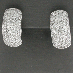 18k White Gold Round Cut Diamonds Leverback Earrings 2.00 Ctw 