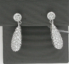 14k White Gold Round Cut Diamonds Screwback Earrings 0.87 Ctw