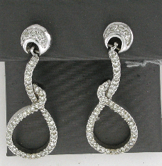 14k White Gold Round Cut Dangling Screwback Earrings 1.45 Ctw