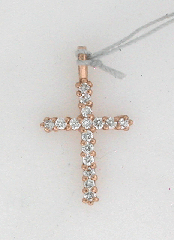 14k Rose Gold 3/4" Round Cut Diamonds 0.27 Ctw 