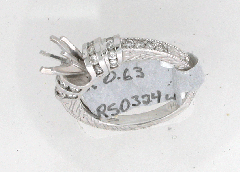 14k White Gold Semi Mount Prong Setting Round Cut Channel Set Engagement Ring 0.63 Ctw 