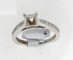 14k White Gold Semi Mount Round Cut Diamonds Engagement Ring 0.70 Ctw 