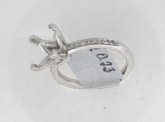 14k White Gold Semi Mount Round Cut Diamonds Engagement Ring 0.23 Ctw