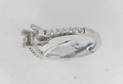 14k White Gold Semi Mount Round Cut Diamonds Engagement Ring 0.30 Ctw