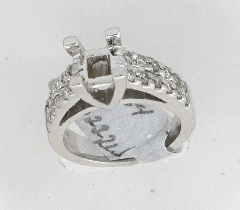 14k White Gold Semi Mount Round Cut Diamonds Engagement Ring 0.64 Ctw