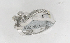 14k White Gold Semi Mount Round Cut Diamonds Twisted Shank Engagement Ring 0.29 Ctw 