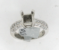 14k White Gold Semi Mount Round Cut Diamonds Engagement Ring 0.67 Ctw