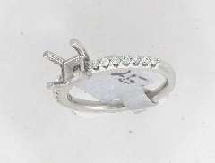 14k White Gold Semi Mount Round Cut Diamonds Engagement Ring 0.25 Ctw