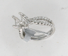 14k White Gold Semi Mount Round Cut Diamonds Twisted Shank Engagement Ring 0.76 Ctw