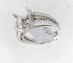 14k White Gold Semi Mount Split Shank Round Cut Diamonds Ring 0.84 Ctw 