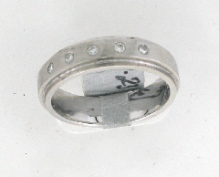 14k White Gold Men's Round Cut Diamonds Wedding Band 0.23 Ctw 