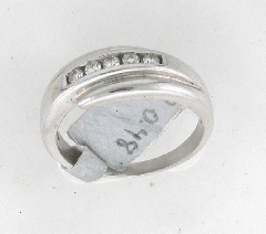 14k White Gold Men's Round Cut Diamonds Wedding Band 0.48 Ctw