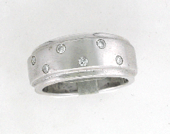 14k White Gold Men's Round Cut Diamonds Wedding Band 0.33 Ctw 