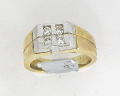 14k Two Tone Round Cut Diamonds Wedding Band 0.60 Ctw 