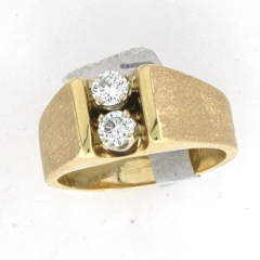 14k Solid Yellow Gold Men's Round Cut Diamonds Wedding Band 0.36 Ctw 