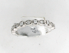 14k White Gold Semi Mount Round Cut Diamonds Engagement Ring 0.36 Ctw
