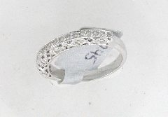 14k White Gold Round Cut Diamonds Engagement Band 0.45 Ctw