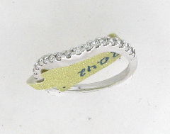 14k White Gold Round Cut Diamonds Curved Engagement Band 0.42 Ctw