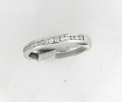 14k White Gold Round Cut Diamonds Engagement Band 0.25 Ctw 