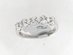 14k White Gold Round Cut Diamonds Curved Engagement Band 0.70 Ctw