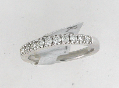 14k White Gold Semi Mount Round Cut Diamonds Engagement Band 0.45 Ctw