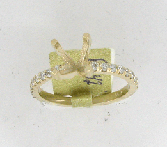 14k Solid Yellow Gold Semi Mount Round Cut Diamonds Engagement Ring 0.42 Ctw