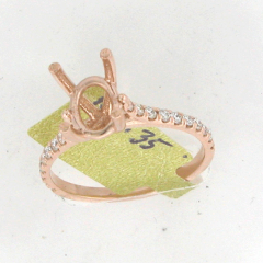 14k Rose Gold Semi Mount Round Cut Diamonds Engagement Ring 0.35 Ctw