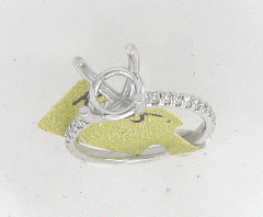 14k White Gold Semi Mount Round Cut Diamonds Engagement Ring 0.35 Ctw