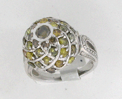 14k White Gold Fancy Muliple Natural Color Diamonds Split Shank Ring 2.81 Ctw 