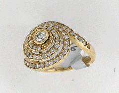 14k Solid Yellow Gold Round Cut Center Stone Round Cut Diamond Stones Ring 0.86 Ctw 