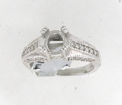 14k White Gold Semi Mount Round Cut Diamonds Engagement Ring 0.71 Ctw